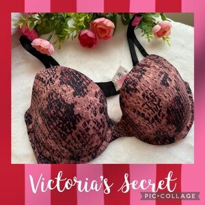 NWT PINK by Victoria’s Secret-34C Snakeskin Padded Bra